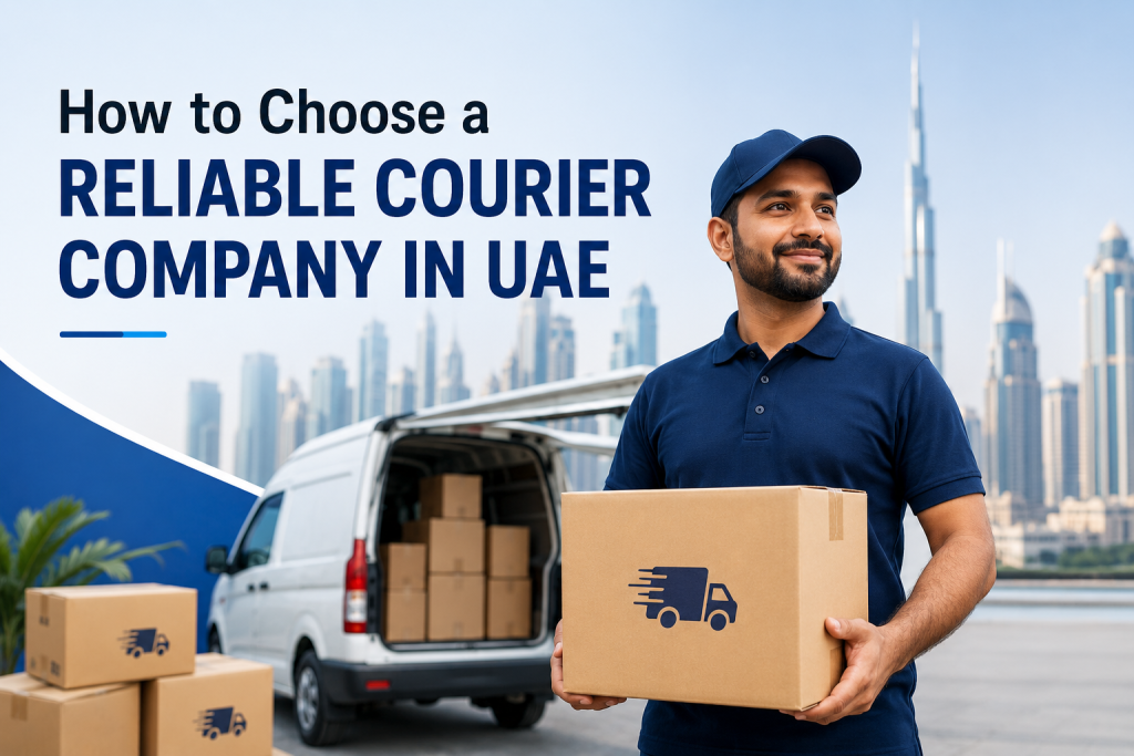 Reliable courier company in UAE with delivery driver, parcel, and delivery van in Dubai.